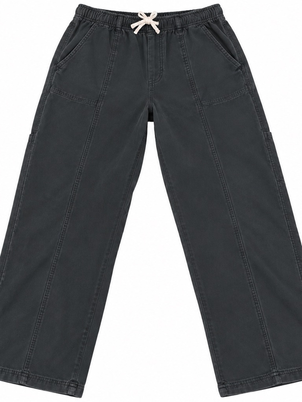 aerie Washed Charcoal Wide Leg Utility Pants
